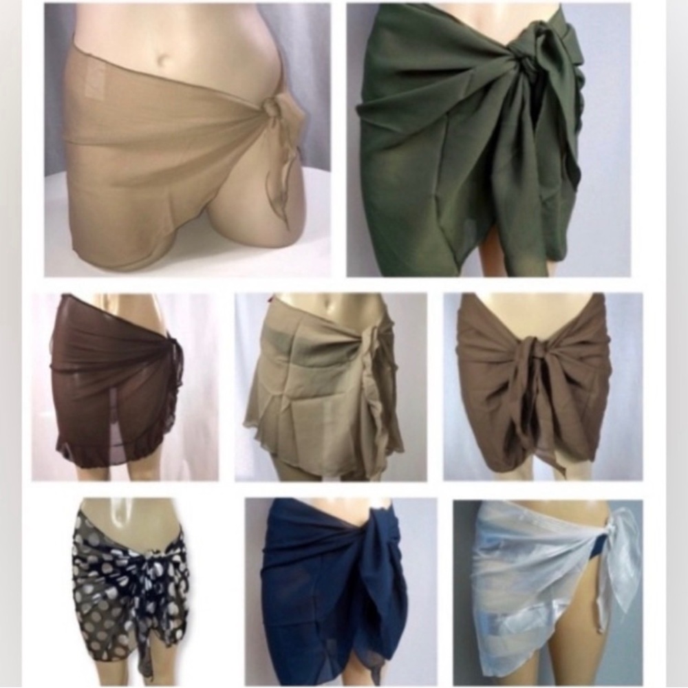 12pcs Assorted Sarong Wrap Skirts, New